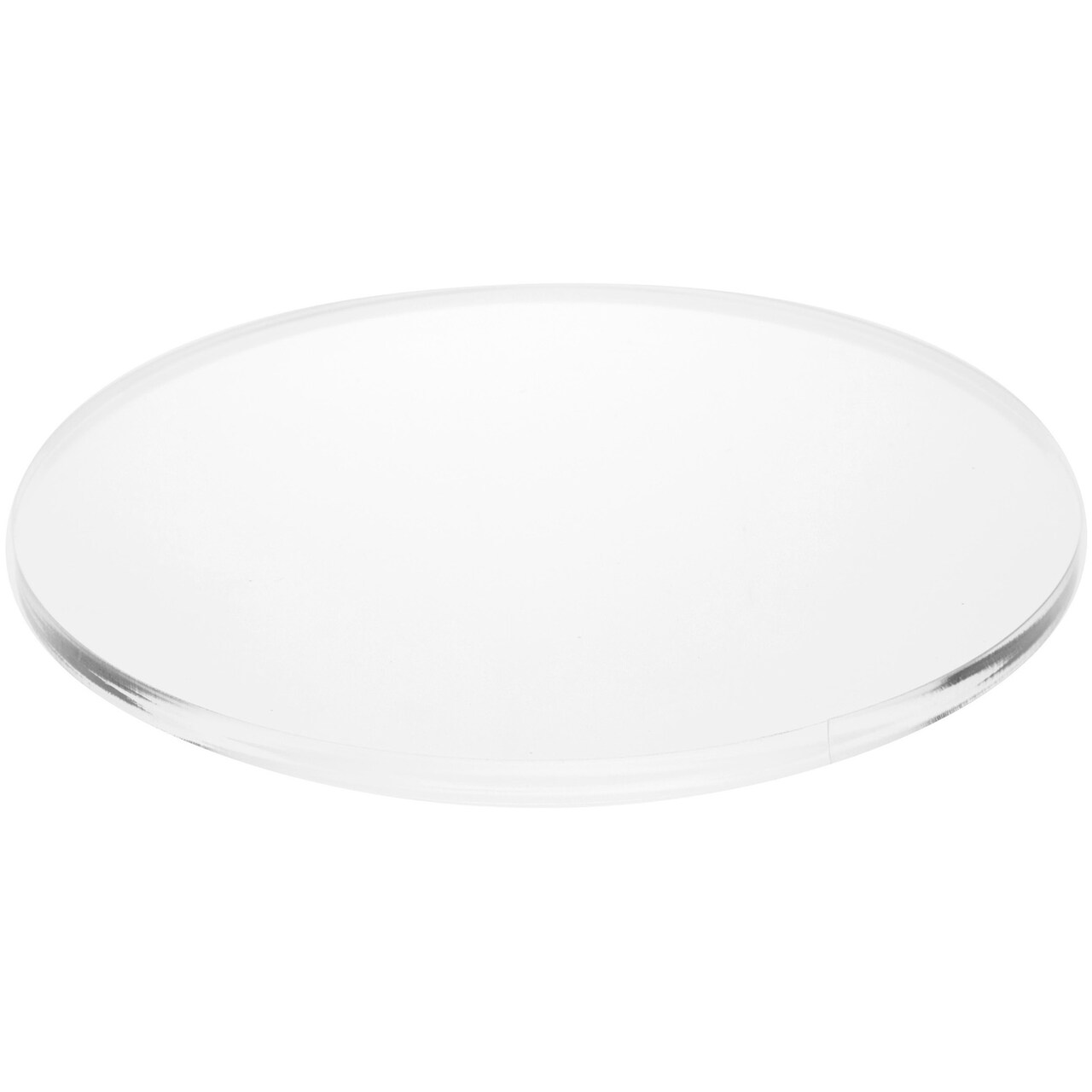 Plymor Clear Acrylic Round Standard-Edge Display Base, 8" W x 8" D x 0.375" H